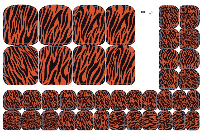 Nagų dekoravimo plėvelės pedikiūrui - 0011K