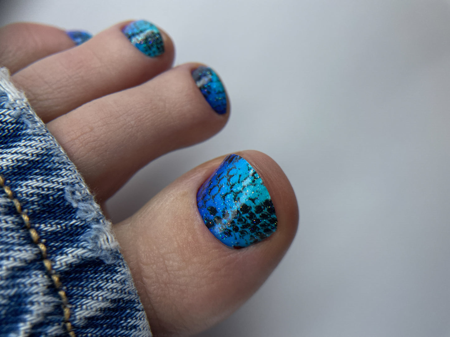 Large nail decoration films for pedicure - 0018D