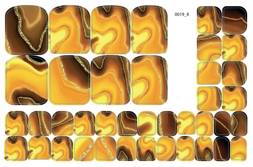 Nagų dekoravimo plėvelės pedikiūrui - 0019K