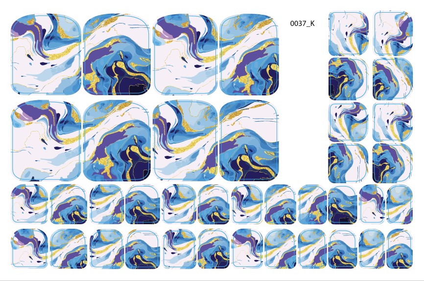 Nagų dekoravimo plėvelės pedikiūrui - 0037K