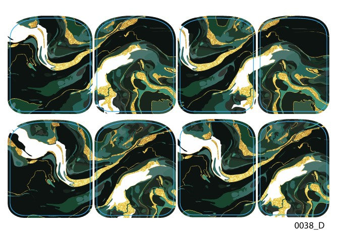 Didžiųjų nagų dekoravimo plėvelės pedikiūrui - 0038D