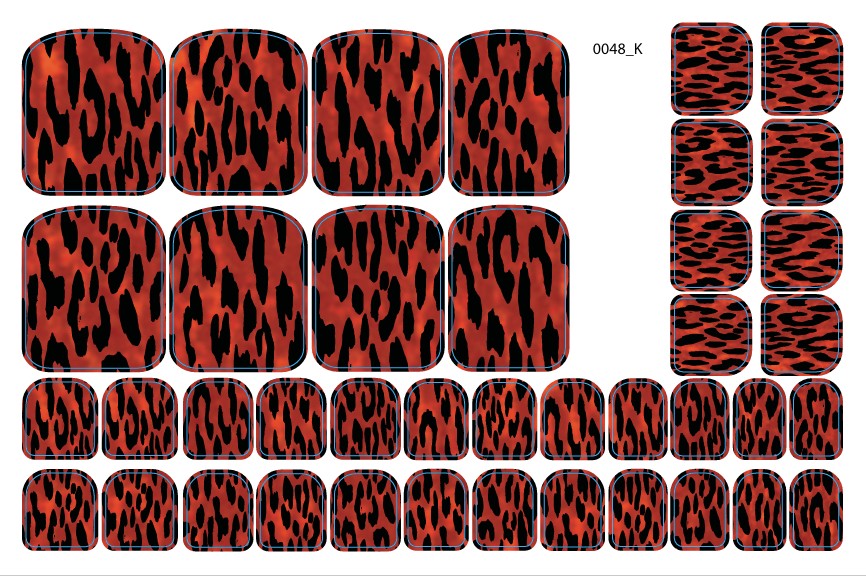 Nagų dekoravimo plėvelės pedikiūrui - 0048K