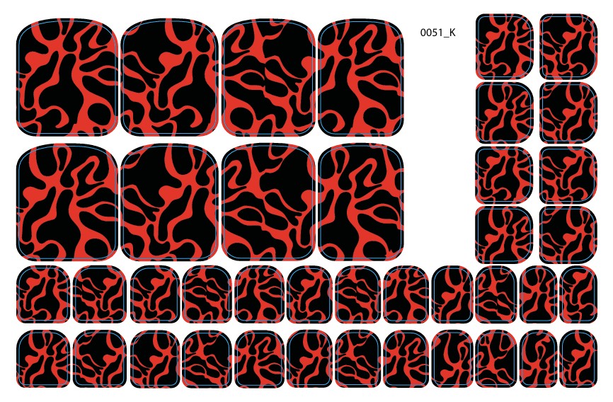 Nagų dekoravimo plėvelės pedikiūrui - 0051K