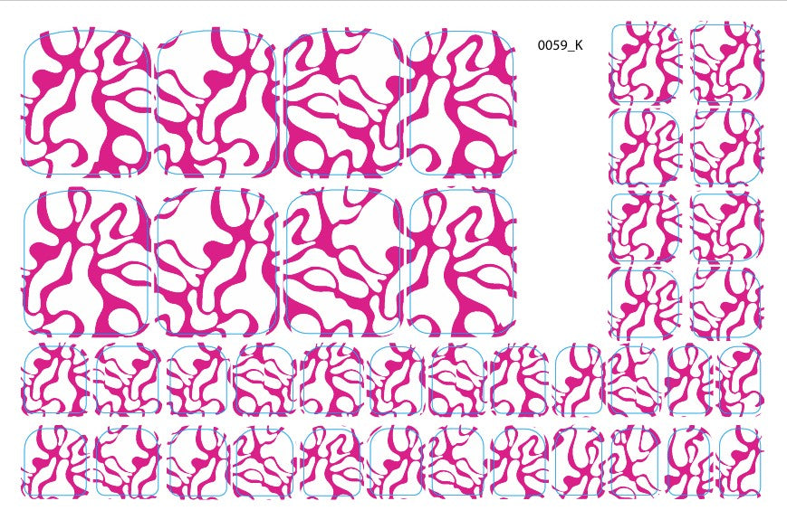 Nagų dekoravimo plėvelės pedikiūrui - 0059K