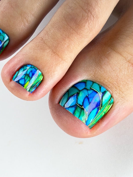 Large nail decoration films for pedicure - 1004D
