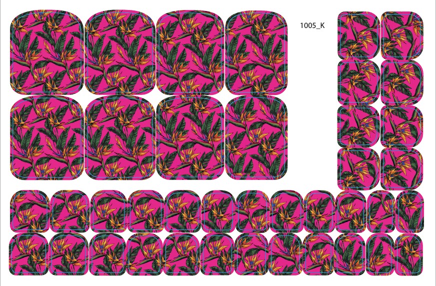 Nagų dekoravimo plėvelės pedikiūrui - 1005K