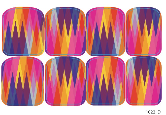 Large nail decoration films for pedicure - 1022D