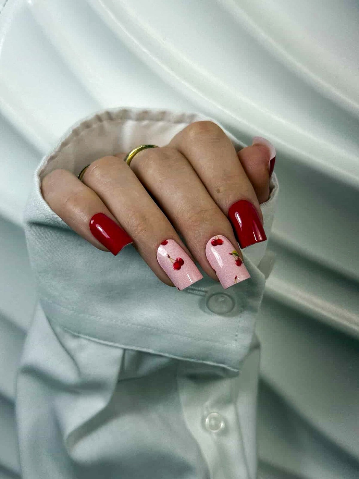 Nail decoration films for manicure red - 1017R