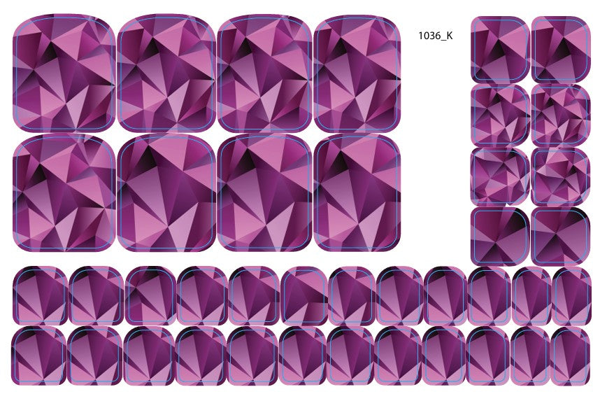 Nail decoration films for pedicure - 1036K