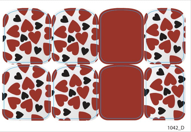 Large nail decoration films for pedicure - 1042D