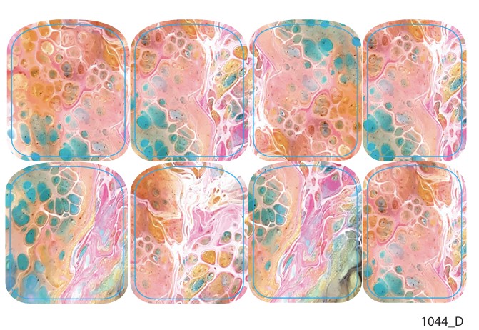 Large nail decoration films for pedicure - 1044D