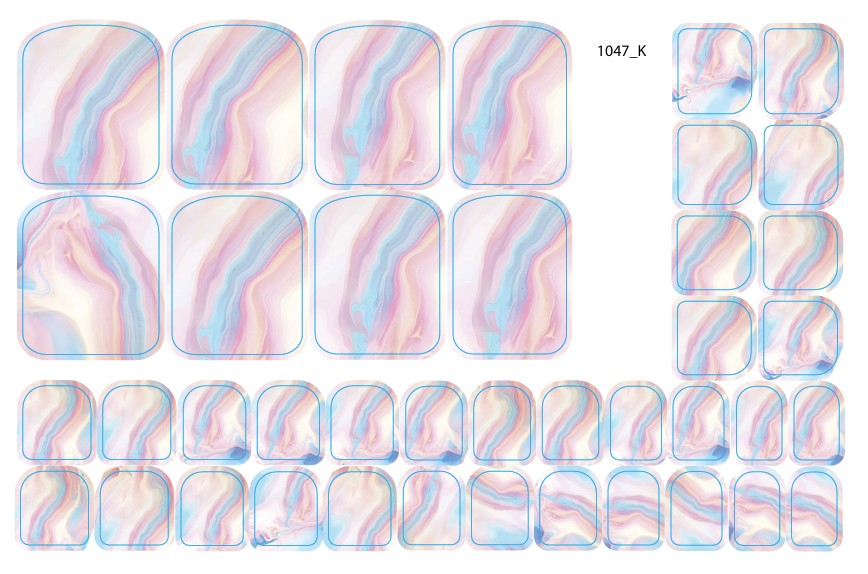 Nail decoration films for pedicure - 1047K