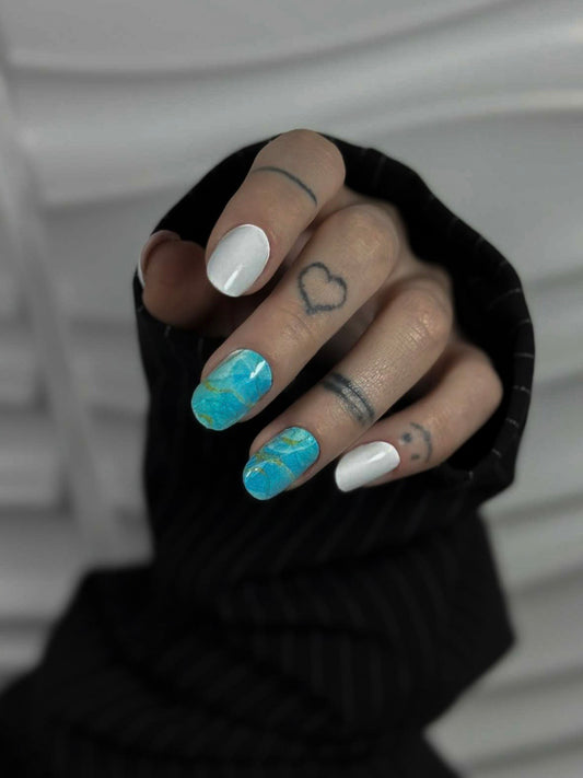 Nail decoration films for manicure white - 1018R