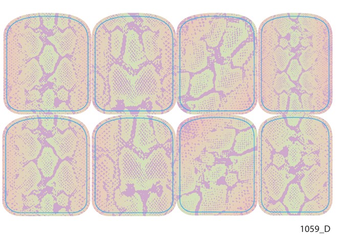 Large nail decoration films for pedicure - 1059D