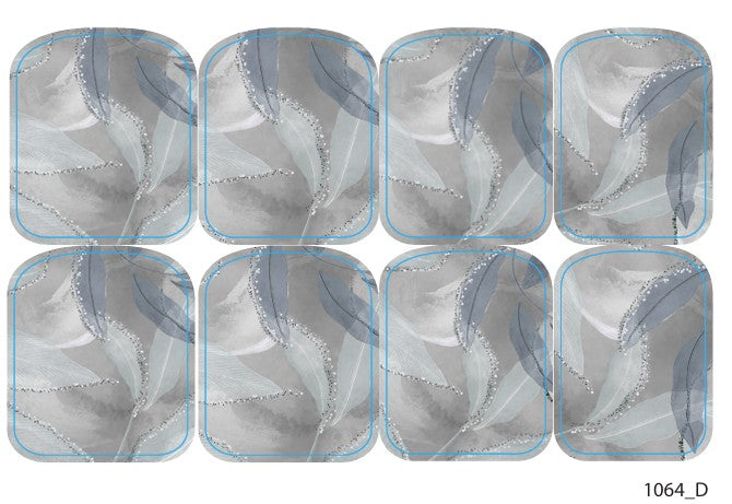 Large nail decoration films for pedicure - 1064D