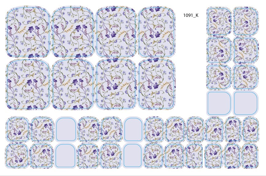 Nagų dekoravimo plėvelės pedikiūrui - 1091K