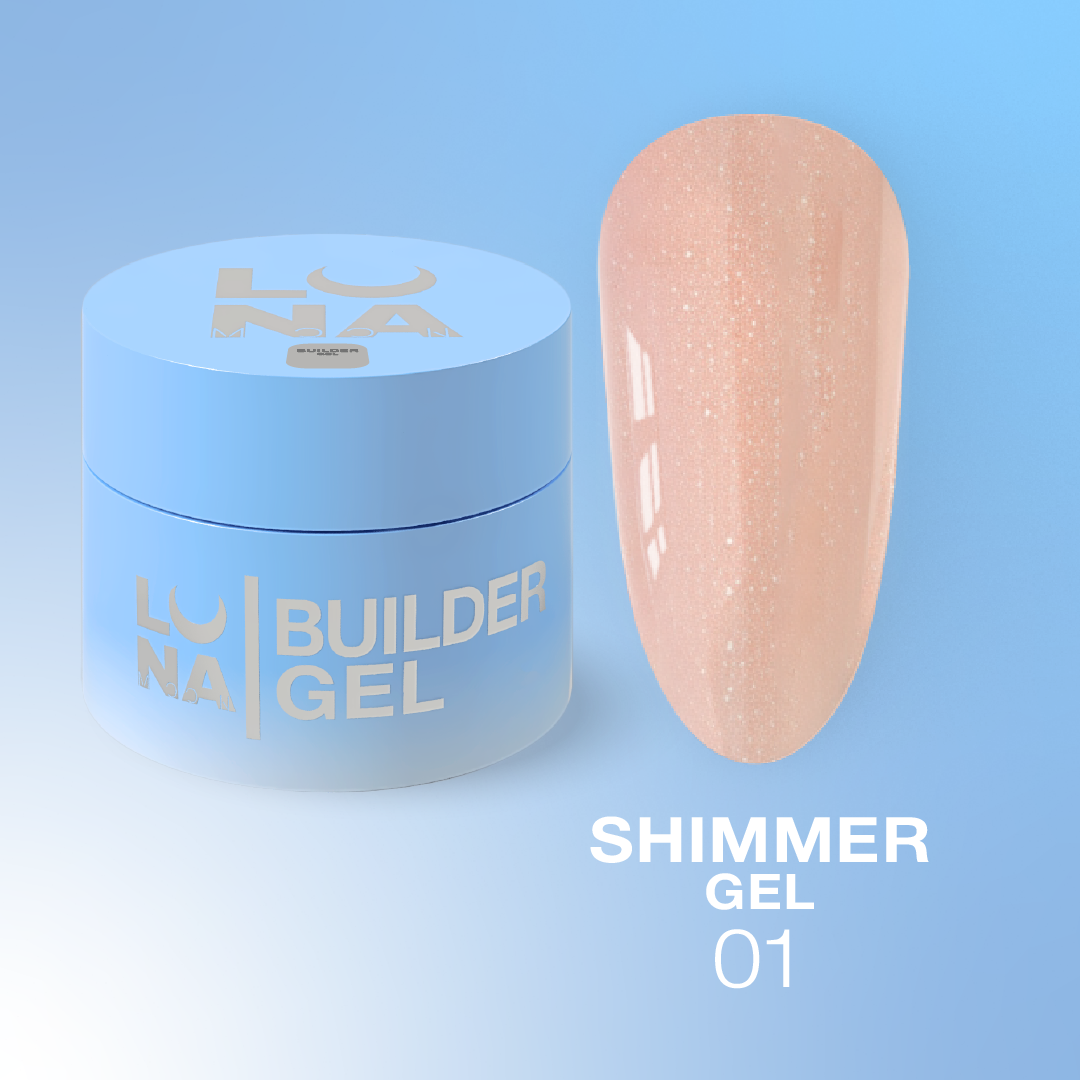 LUNAMOON priauginimo gelis Shimmer gel 01 - 15ml
