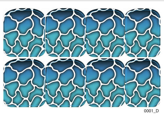 Didžiųjų nagų dekoravimo plėvelės pedikiūrui - 0001D