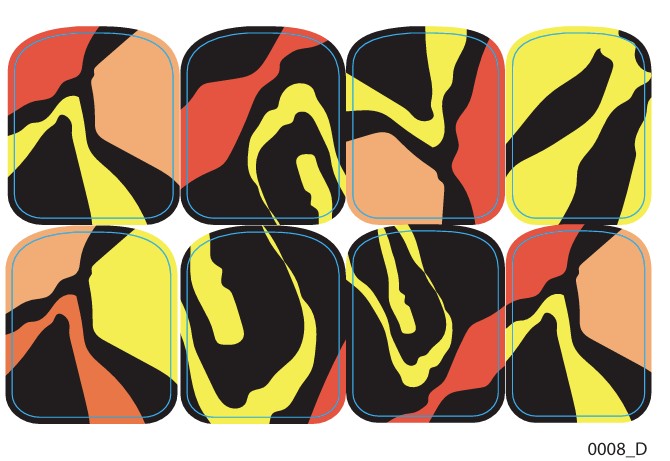 Didžiųjų nagų dekoravimo plėvelės pedikiūrui - 0008D