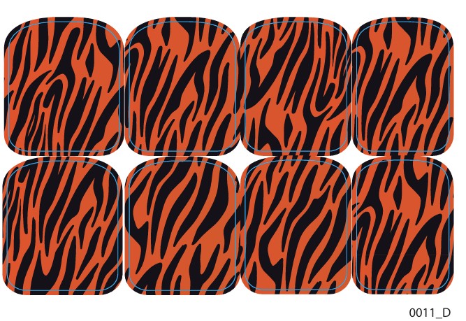 Didžiųjų nagų dekoravimo plėvelės pedikiūrui - 0011D