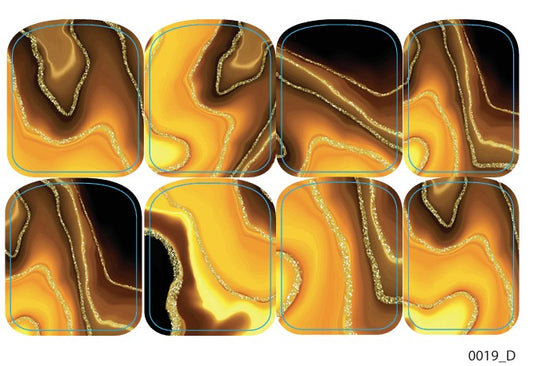 Didžiųjų nagų dekoravimo plėvelės pedikiūrui - 0019D