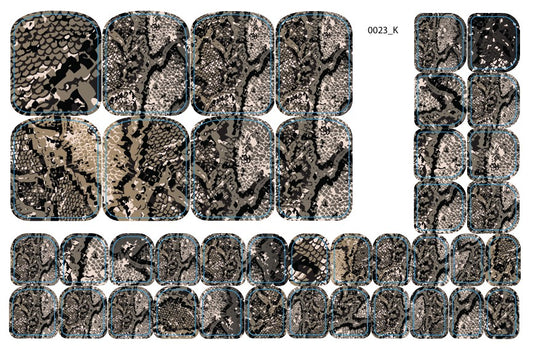 Nagų dekoravimo plėvelės pedikiūrui - 0023K