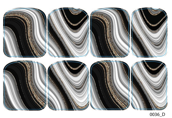 Didžiųjų nagų dekoravimo plėvelės pedikiūrui - 0036D