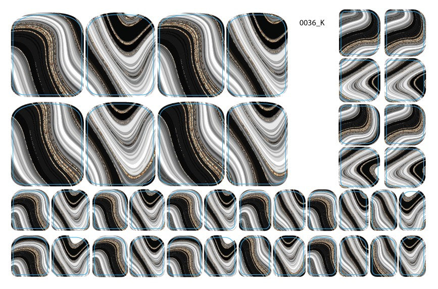 Nagų dekoravimo plėvelės pedikiūrui - 0036K