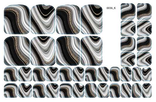 Nagų dekoravimo plėvelės pedikiūrui - 0036K