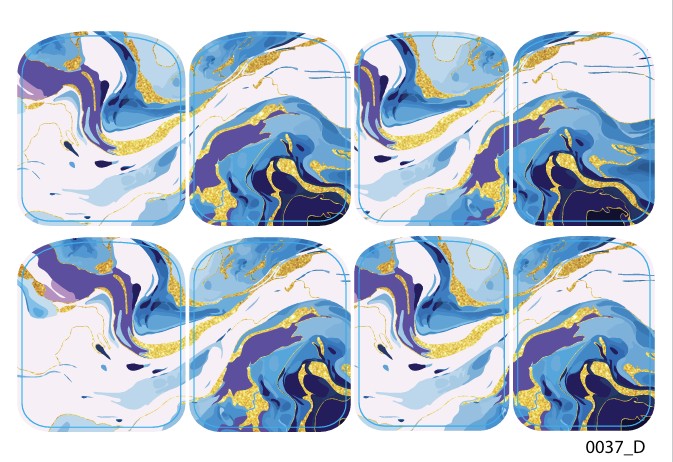 Didžiųjų nagų dekoravimo plėvelės pedikiūrui - 0037D