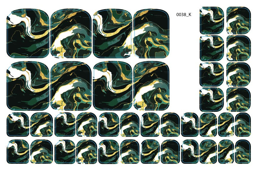Nagų dekoravimo plėvelės pedikiūrui - 0038K