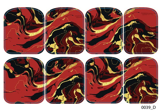 Didžiųjų nagų dekoravimo plėvelės pedikiūrui - 0039D