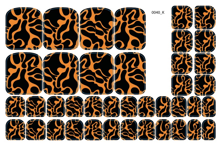 Nagų dekoravimo plėvelės pedikiūrui - 0040K
