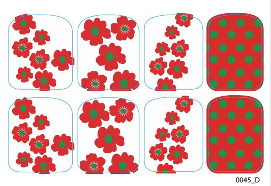 Didžiųjų nagų dekoravimo plėvelės pedikiūrui - 0045D