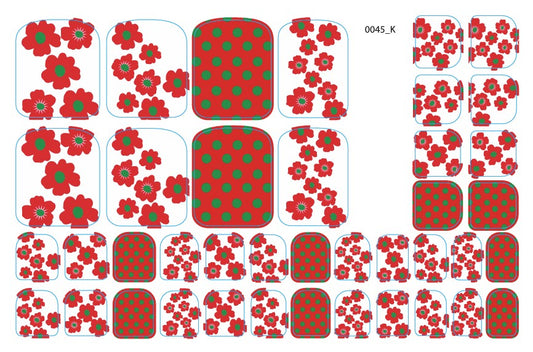 Nagų dekoravimo plėvelės pedikiūrui - 0045K