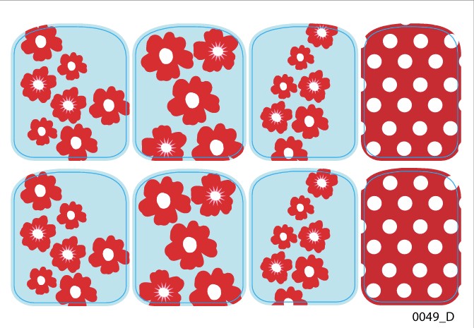 Didžiųjų nagų dekoravimo plėvelės pedikiūrui - 0049D