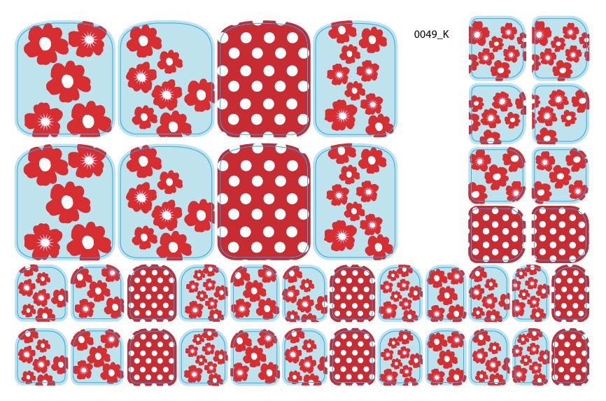 Nagų dekoravimo plėvelės pedikiūrui - 0049K
