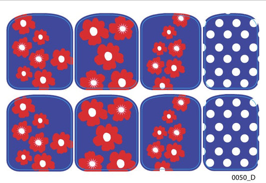 Didžiųjų nagų dekoravimo plėvelės pedikiūrui - 0050D