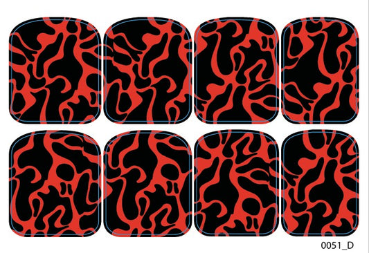 Didžiųjų nagų dekoravimo plėvelės pedikiūrui - 0051D