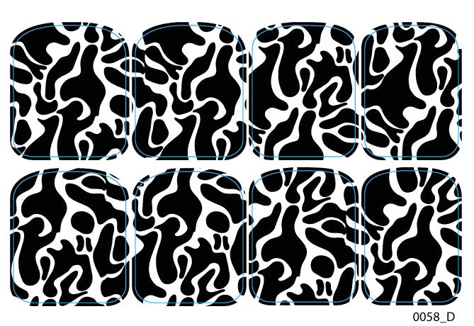 Didžiųjų nagų dekoravimo plėvelės pedikiūrui - 0058D