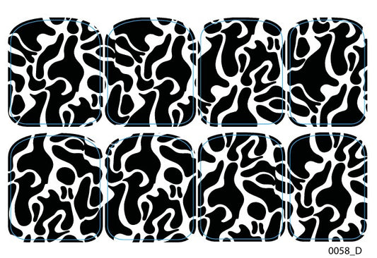 Didžiųjų nagų dekoravimo plėvelės pedikiūrui - 0058D