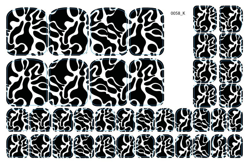 Nagų dekoravimo plėvelės pedikiūrui - 0058K