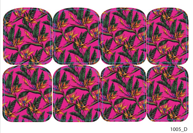 Didžiųjų nagų dekoravimo plėvelės pedikiūrui - 1005D