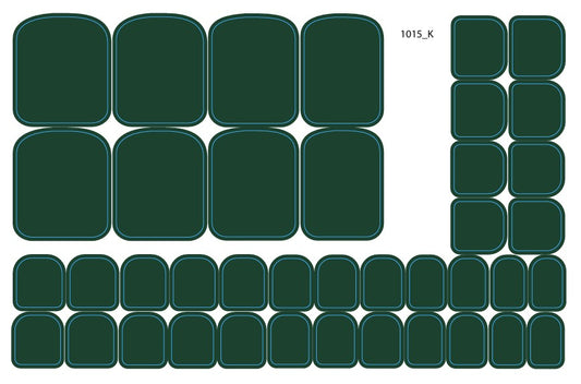Nail decoration films for pedicure dark green - 1015K 