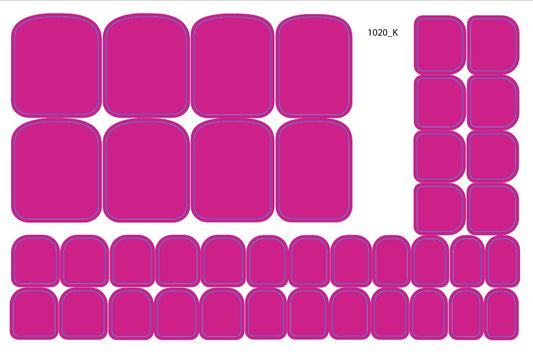 Nail decoration films for pedicure pink - 1020K 