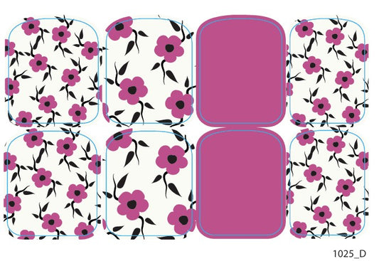 Large nail decoration films for pedicure - 1025D 