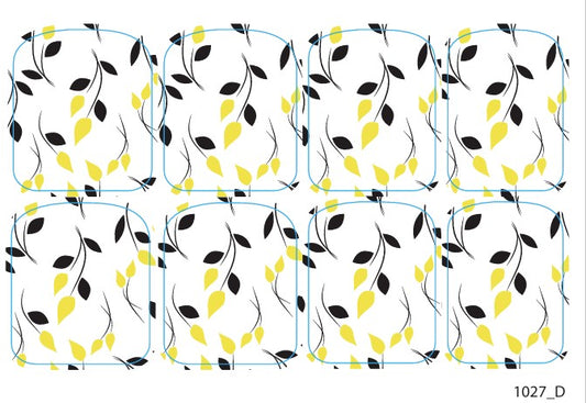 Large nail decoration films for pedicure - 1027D 