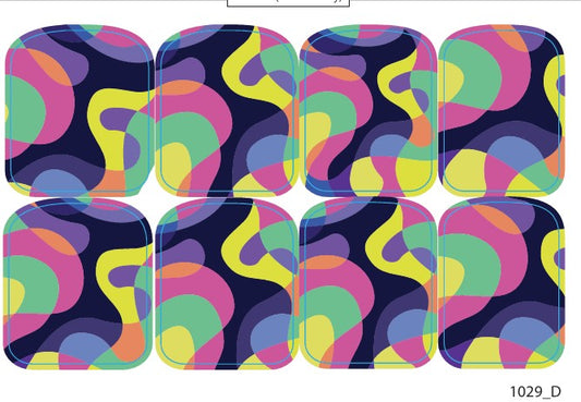 Large nail decoration films for pedicure - 1029D 