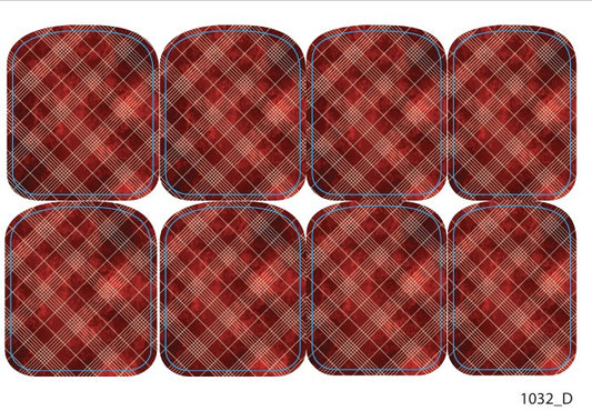 Large nail decoration films for pedicure - 1032D 