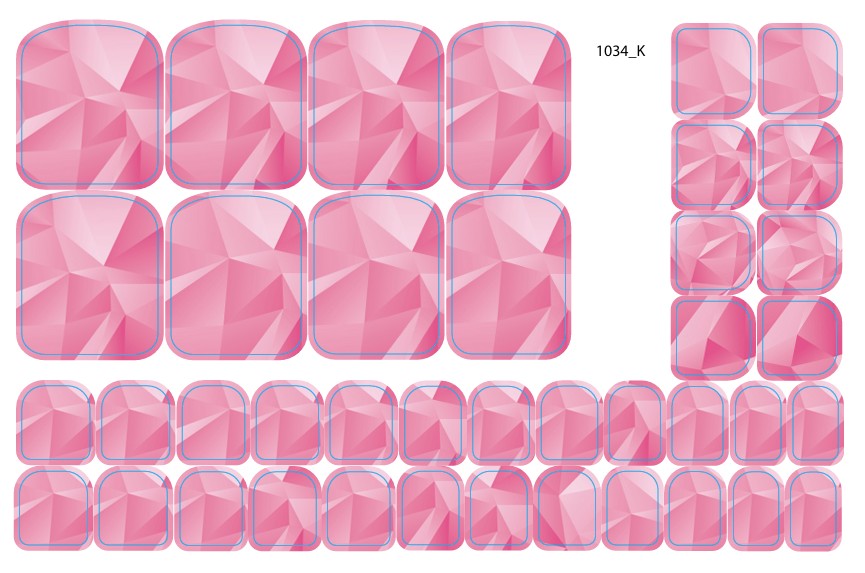 Nail decoration films for pedicure - 1034K 